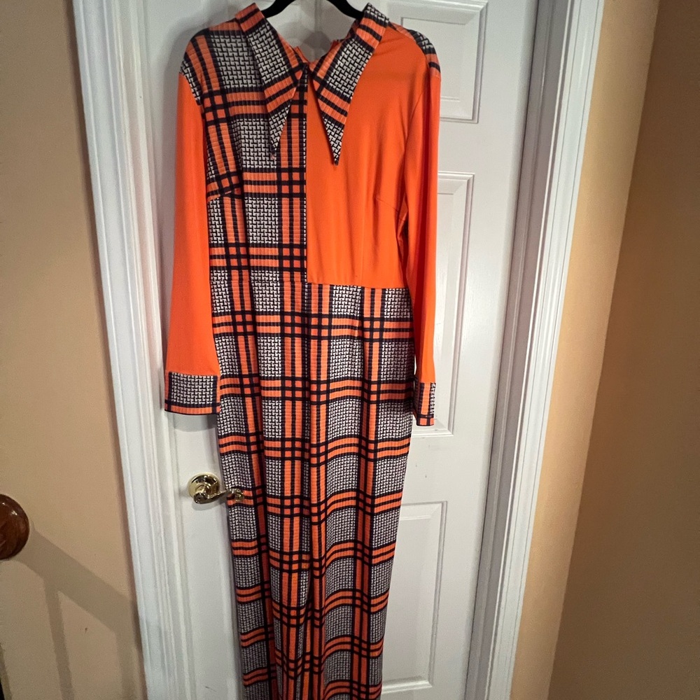 Orange Plaid Dress